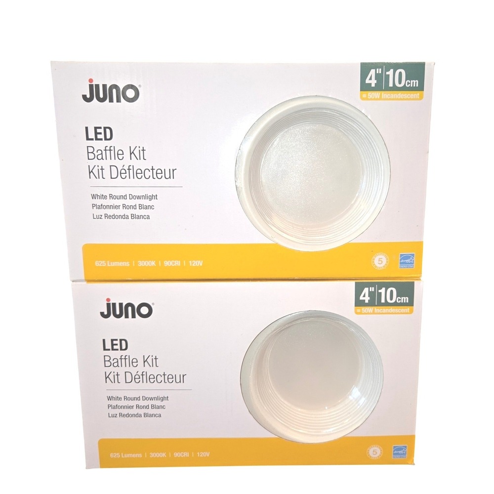 Juno LED Baffle Kit 4" Round Downlight White 3000K 625 Lumens JKL R4RD 2 Pack